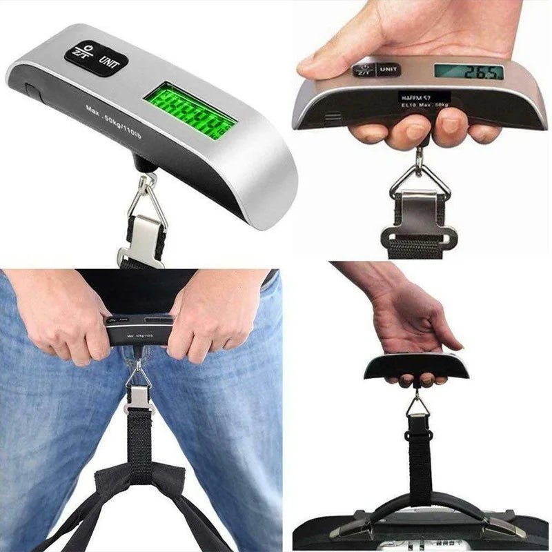 110lb/50kg Portable Scale Digital LCD Display Electronic Luggage Hanging Suitcase Travel Weighs Baggage Bag Weight Balance Tools - Skybound Travel