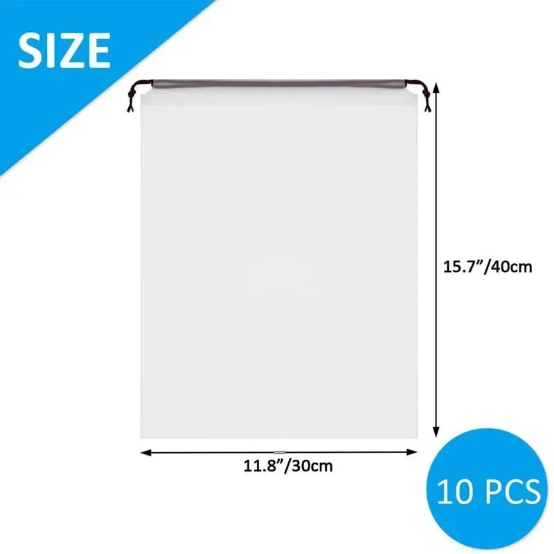 5/10PCS Portable Shoe Storage Drawstring Storage Bag for Sundries Travel Makeup Bag Waterproof Transparent Plastic Storage Bag - Skybound Travel