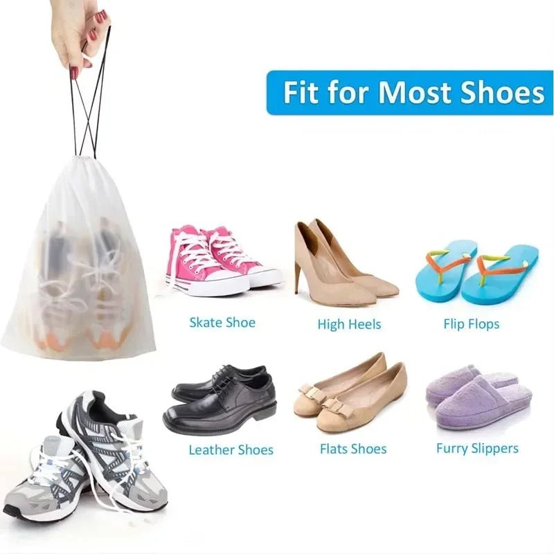 5/10PCS Portable Shoe Storage Drawstring Storage Bag for Sundries Travel Makeup Bag Waterproof Transparent Plastic Storage Bag - Skybound Travel