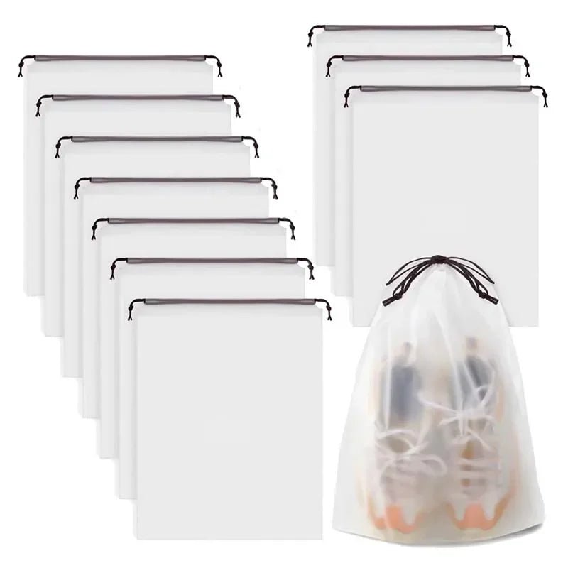 5/10PCS Portable Shoe Storage Drawstring Storage Bag for Sundries Travel Makeup Bag Waterproof Transparent Plastic Storage Bag - Skybound Travel