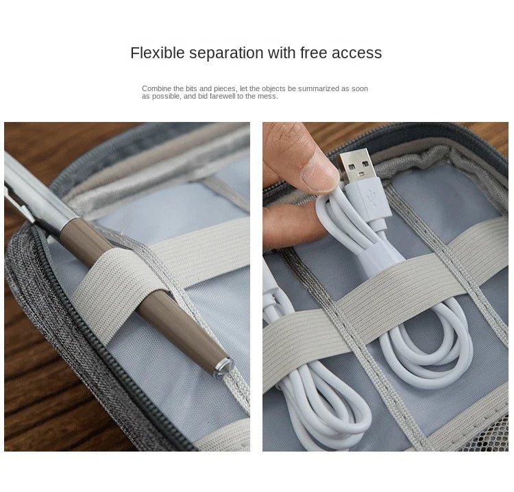 Cable Storage Bag Waterproof Digital Electronic Organizer Portable USB Data Line Charger Plug Storage Bag Travel Cable Organizer - Skybound Travel