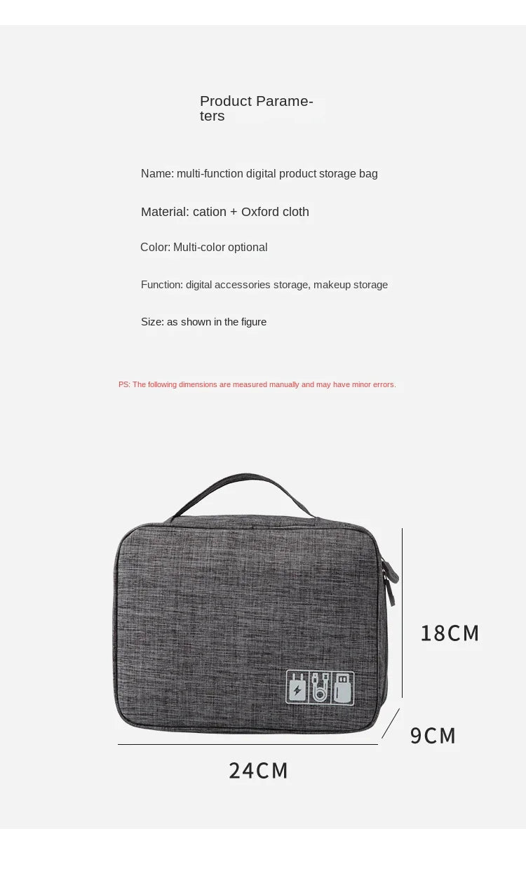 Cable Storage Bag Waterproof Digital Electronic Organizer Portable USB Data Line Charger Plug Storage Bag Travel Cable Organizer - Skybound Travel