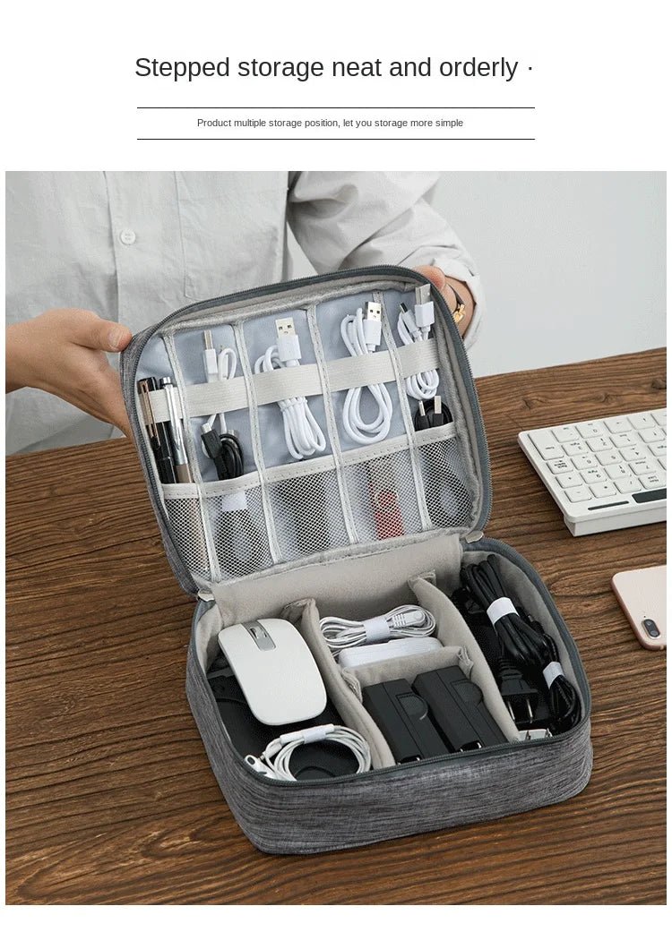 Cable Storage Bag Waterproof Digital Electronic Organizer Portable USB Data Line Charger Plug Storage Bag Travel Cable Organizer - Skybound Travel