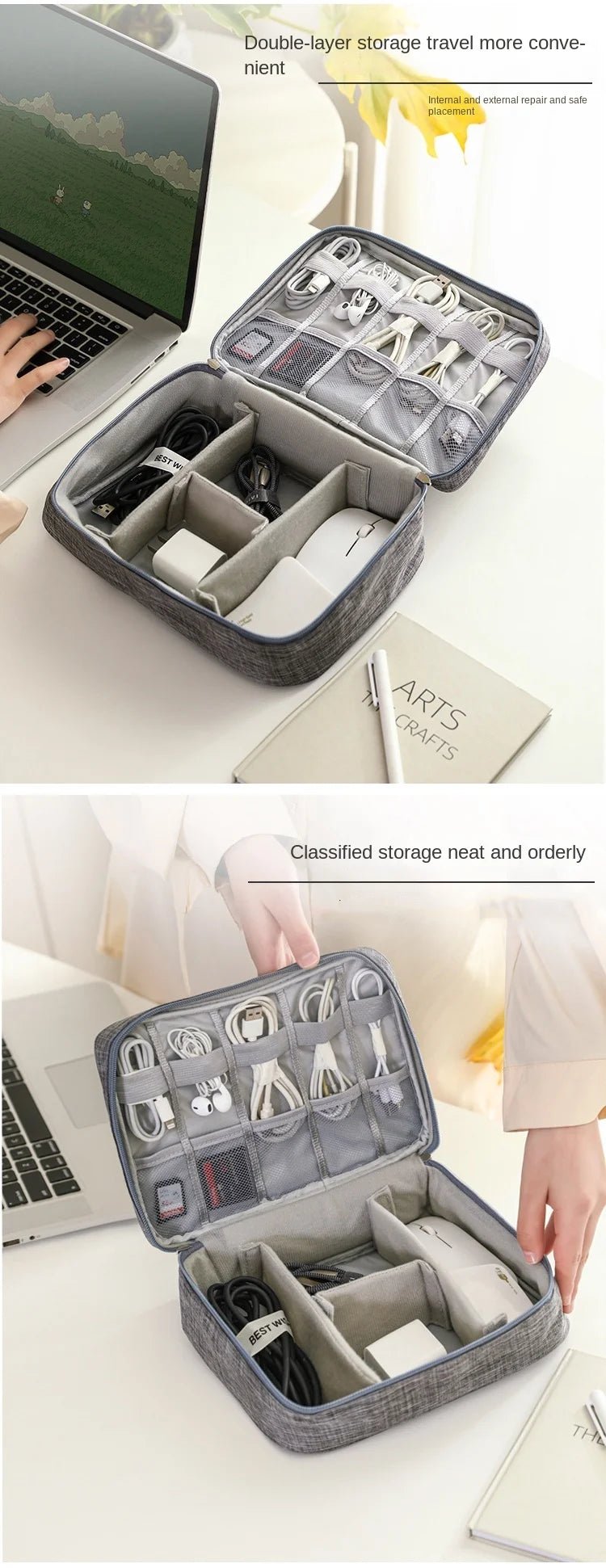 Cable Storage Bag Waterproof Digital Electronic Organizer Portable USB Data Line Charger Plug Storage Bag Travel Cable Organizer - Skybound Travel
