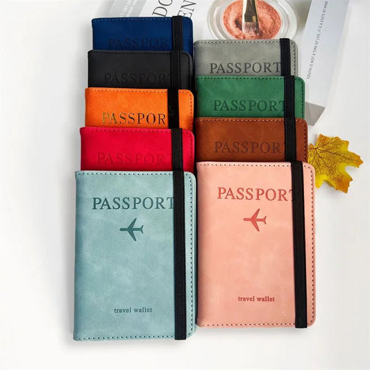 Vintage RFID Passport Cover for Women & Men - Multi-Function PU Leather Wallet Case with ID/Bank Card Slots, Travel Accessory - Skybound Travel